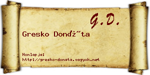 Gresko Donáta névjegykártya